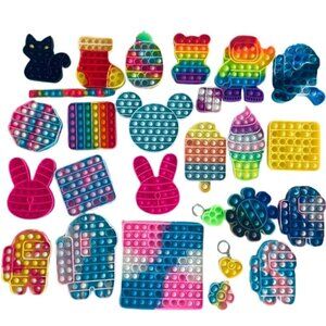 4lb Lot of Mixed Fidget Toys – Push Bubble, Sensory Stress Relief Fun